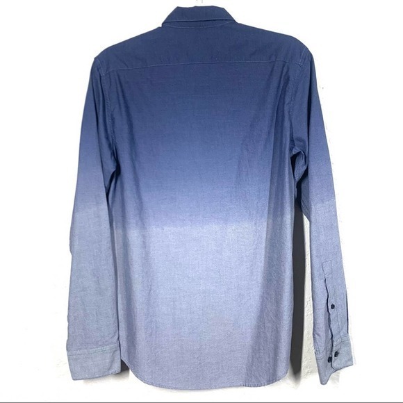 RVCA Blue Ombre Long Sleeve Chambray Button Down Shirt - Picture 4 of 9